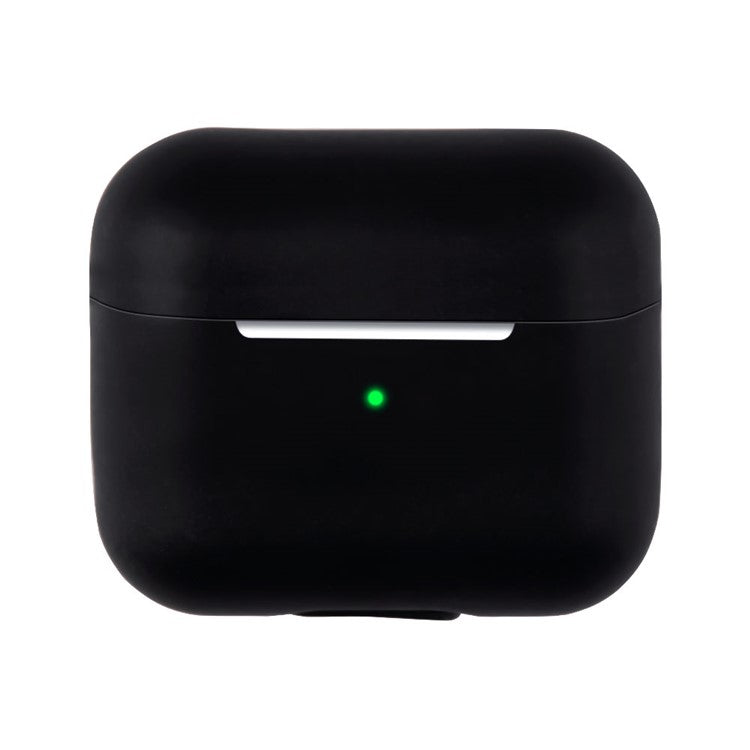 For AirPods 3 Solid Color Bluetooth Earphone Silicone Protective Case Cover - Black