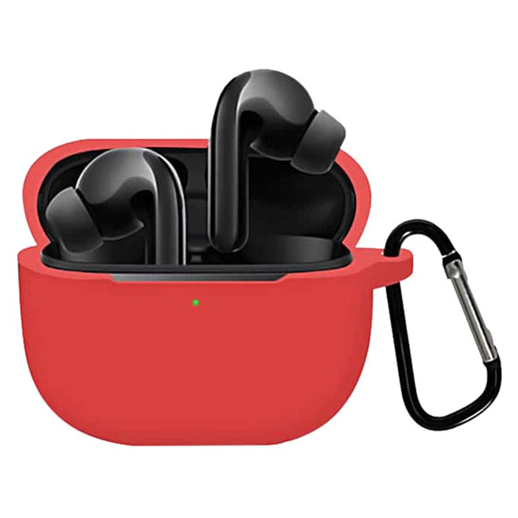 For Xiaomi FlipBuds Pro Soft Silicone Case Shock-Absorbing Protective Earphone Sleeve with Anti-loss Hook - Red
