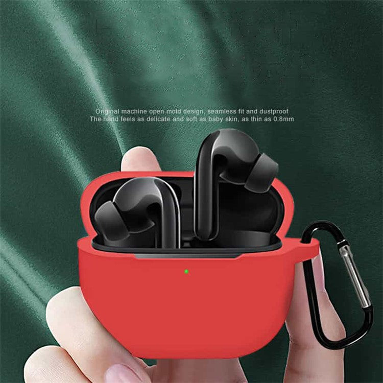 For Xiaomi FlipBuds Pro Soft Silicone Case Shock-Absorbing Protective Earphone Sleeve with Anti-loss Hook - Red
