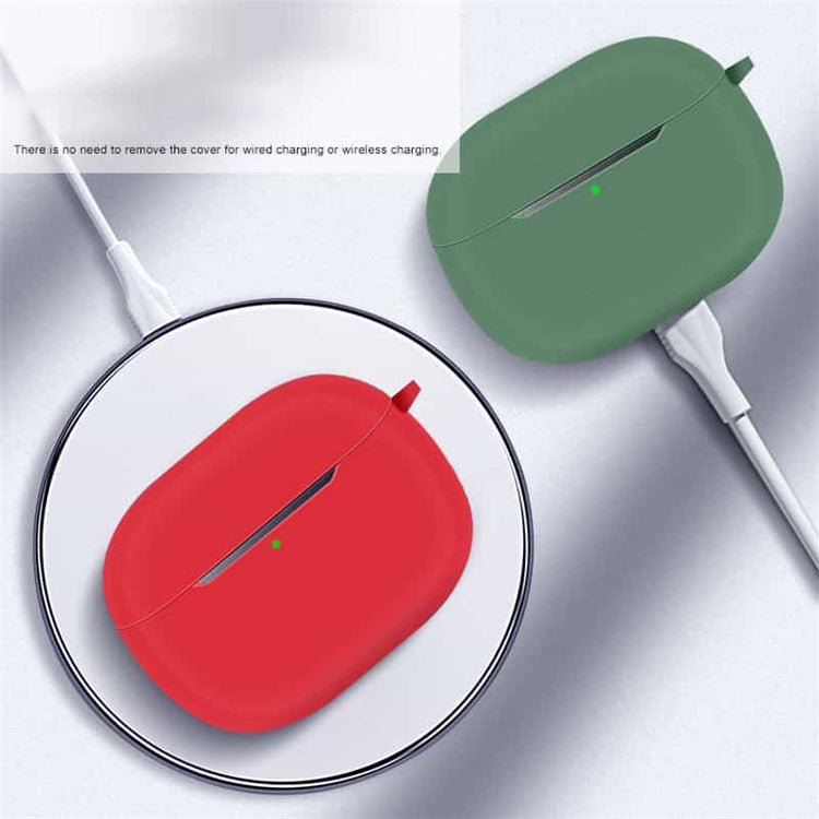 For Xiaomi FlipBuds Pro Soft Silicone Case Shock-Absorbing Protective Earphone Sleeve with Anti-loss Hook - Blackish Green