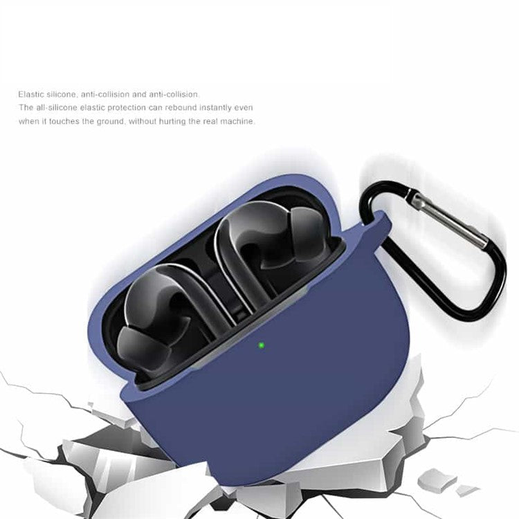 For Xiaomi FlipBuds Pro Soft Silicone Case Shock-Absorbing Protective Earphone Sleeve with Anti-loss Hook - Blue