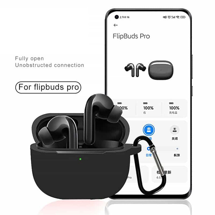 For Xiaomi FlipBuds Pro Soft Silicone Case Shock-Absorbing Protective Earphone Sleeve with Anti-loss Hook - Blue