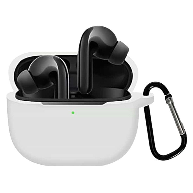For Xiaomi FlipBuds Pro Soft Silicone Case Shock-Absorbing Protective Earphone Sleeve with Anti-loss Hook - White