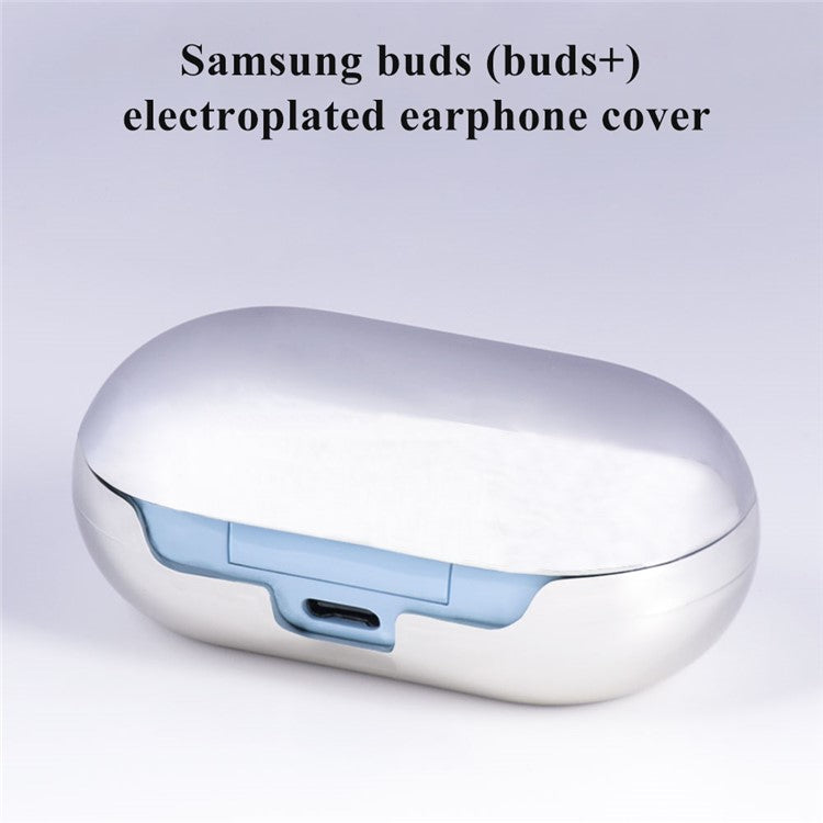 For Samsung Galaxy Buds Electroplating Hard PC Earphone Case Charging Box Protective Cover - Silver