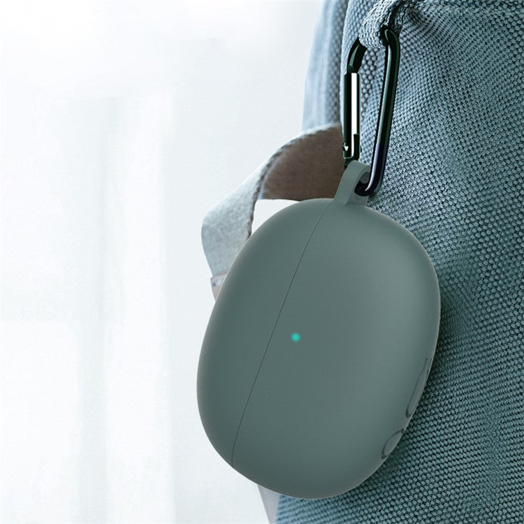 For Xiaomi Buds 3 Pro Soft Silicone Protective Case Bluetooth Earphone Dustproof Cover with Anti-lost Buckle - Pink