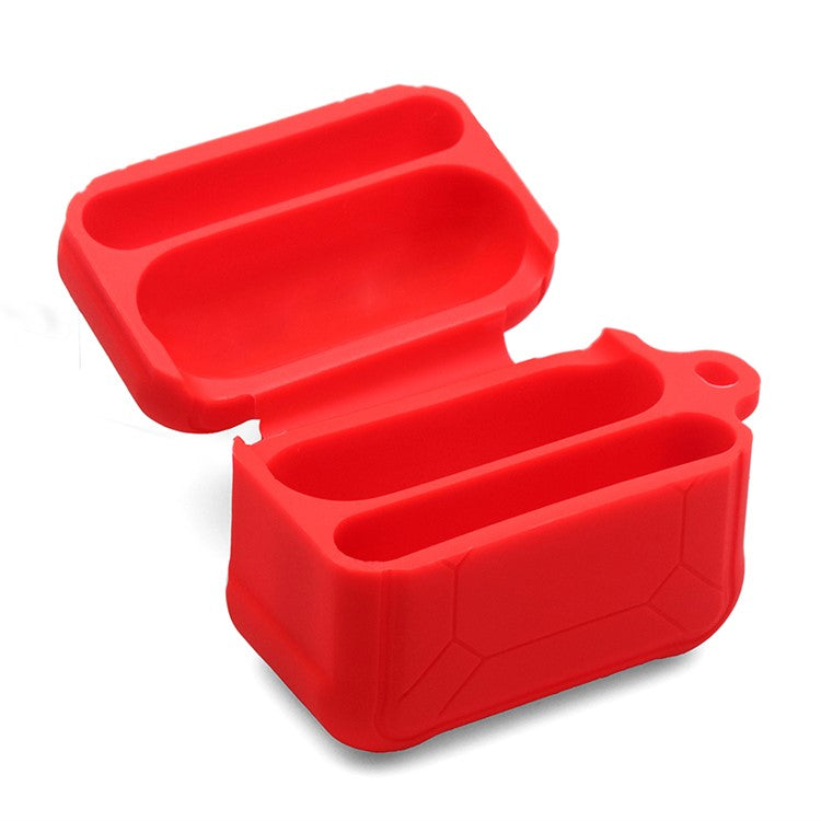 For Apple AirPods Pro 3-in-1 Silicone Protective Case + Ear-Hook + Anti-Lost Carabiner Protection Set - Red