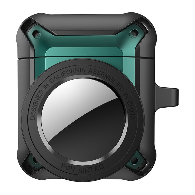 For Apple AirPods with Charging Case (2016)/(2019) / AirPods with Wireless Charging Case (2019) + for AirTag 2-in-1 Anti-drop Protective Cover Case - Green