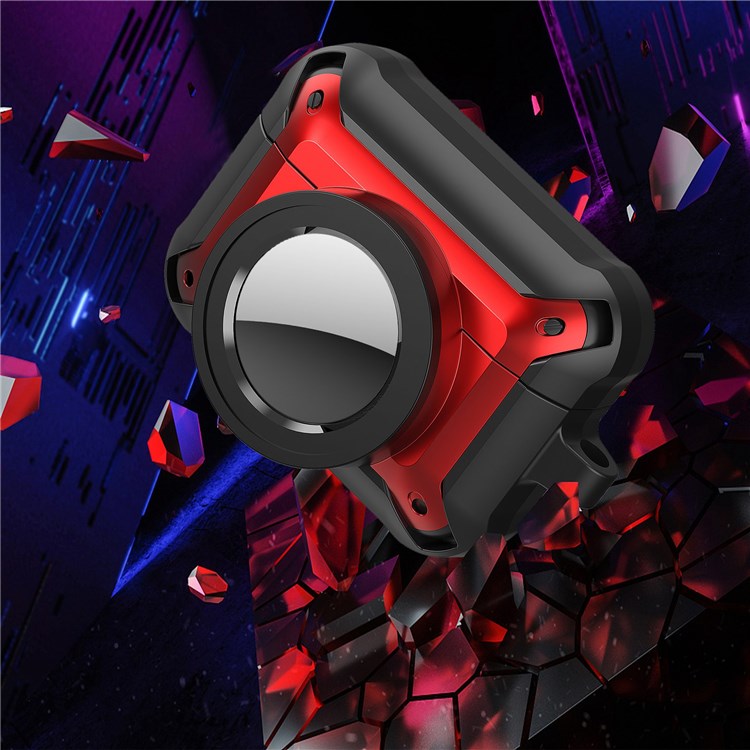 For Apple AirPods Pro + for AirTag Tracker Anti-drop Case Bluetooth Earphone Protective Cover - Purple