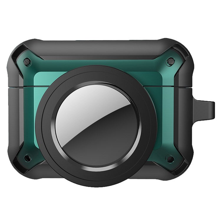 For Apple AirPods Pro + for AirTag Tracker Anti-drop Case Bluetooth Earphone Protective Cover - Green