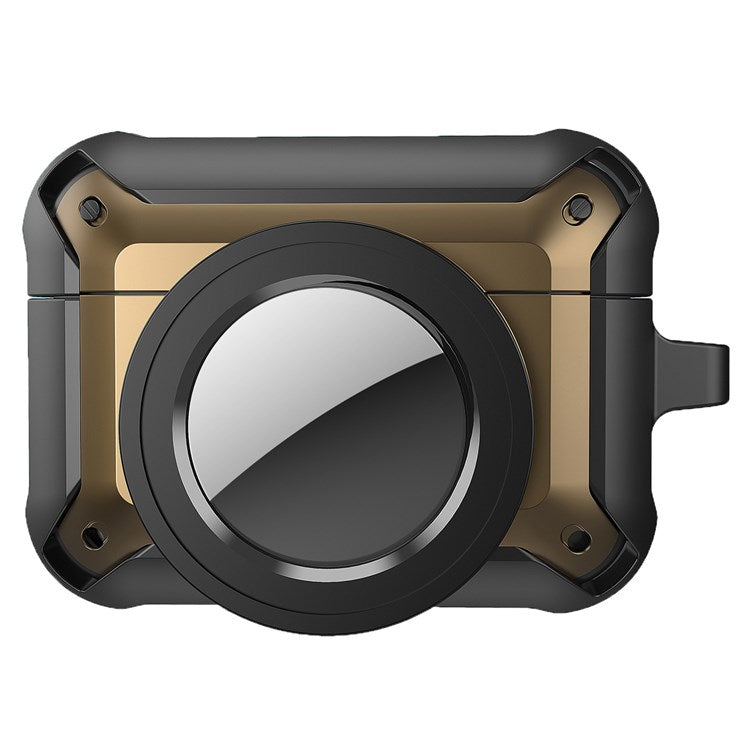 For Apple AirPods Pro + for AirTag Tracker Anti-drop Case Bluetooth Earphone Protective Cover - Yellow