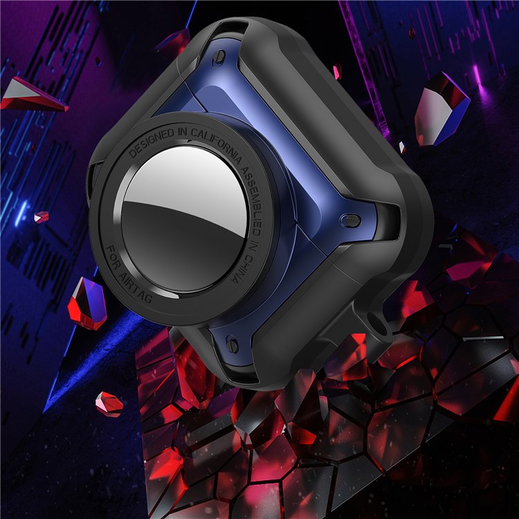 For Apple AirPods 3 Wireless Earphone + for AirTag Smart Tracker Protective Cover Drop-proof Dust-proof Case - Black