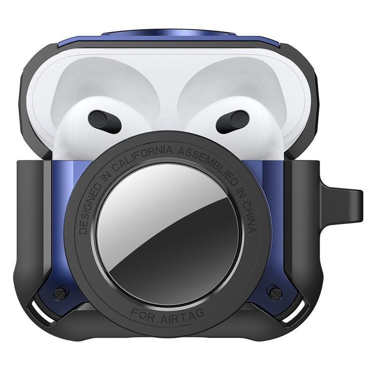 For Apple AirPods 3 Wireless Earphone + for AirTag Smart Tracker Protective Cover Drop-proof Dust-proof Case - Red