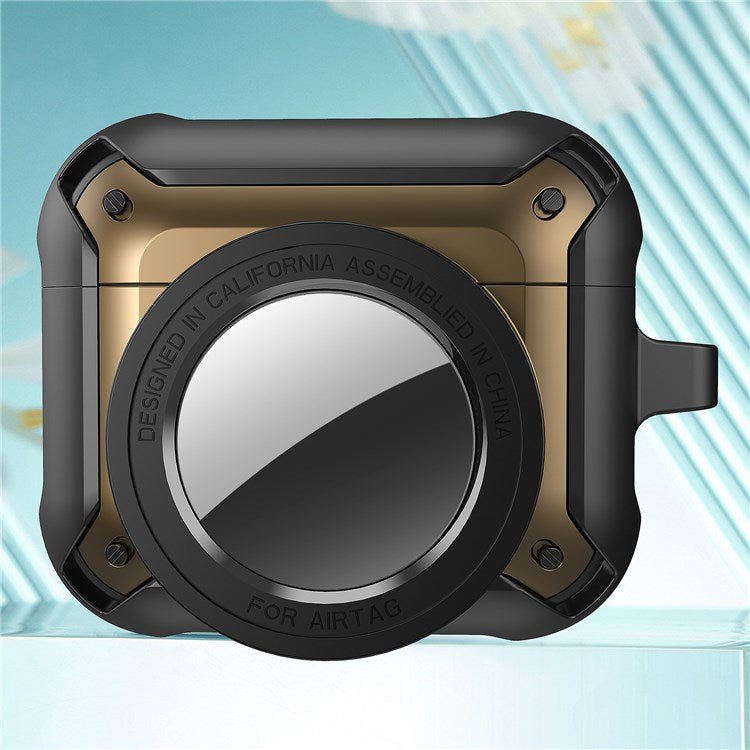 For Apple AirPods 3 Wireless Earphone + for AirTag Smart Tracker Protective Cover Drop-proof Dust-proof Case - Yellow