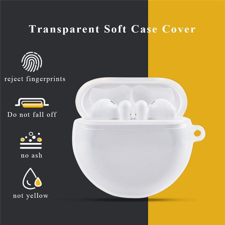 For Huawei FreeBuds 3 Earphone Charging Box TPU Case Transparent Protective Cover with Buckle