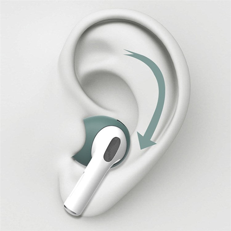 For Apple AirPods 3 + for AirTag 2-in-1 Silicone Protective Cover Drop-proof Dust-proof Case with Carabiner and Ear Caps - Black