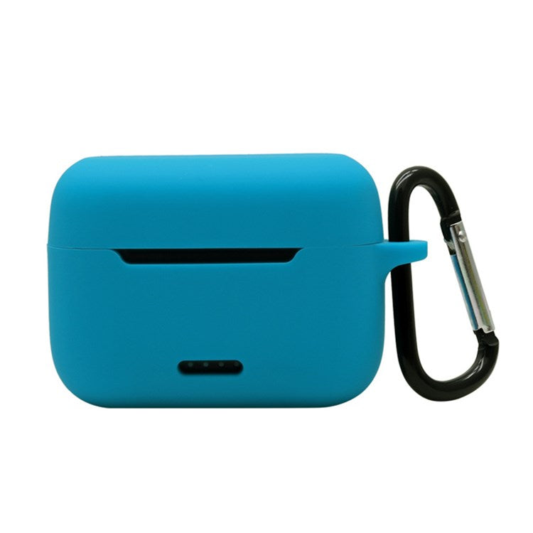 Anti-fall Silicone Case for TOZO NC2 Wireless Bluetooth Headphones Cover with Anti-lost Carabiner - Lake Blue