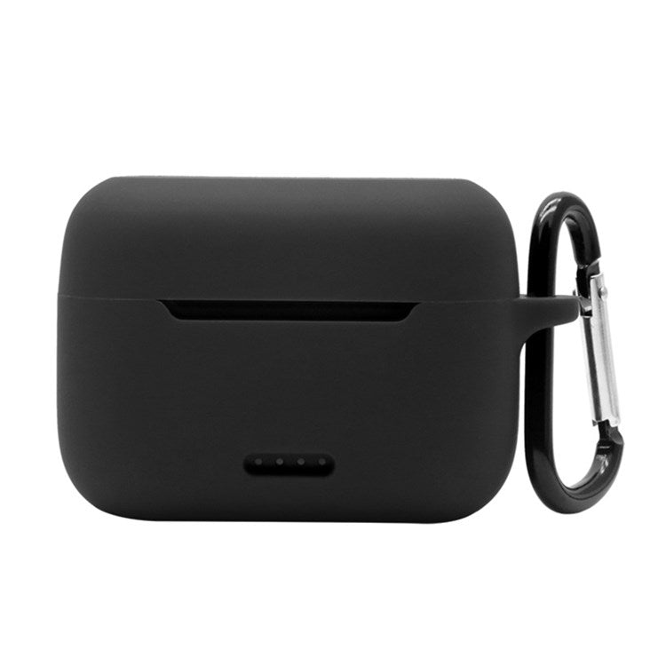 Anti-fall Silicone Case for TOZO NC2 Wireless Bluetooth Headphones Cover with Anti-lost Carabiner - Black