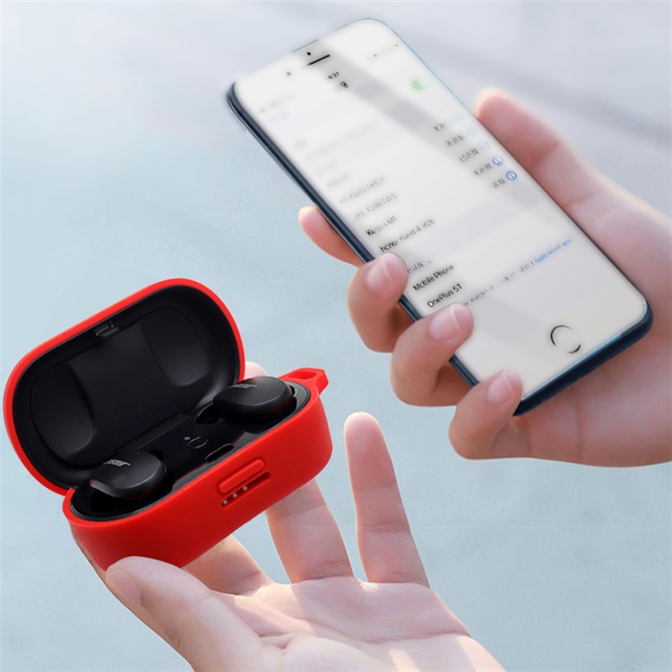 For Bose QuietComfort Earbuds Silicone Cover Bluetooth TWS Earphone Protective Sleeve Case with Anti-lost Buckle - Black