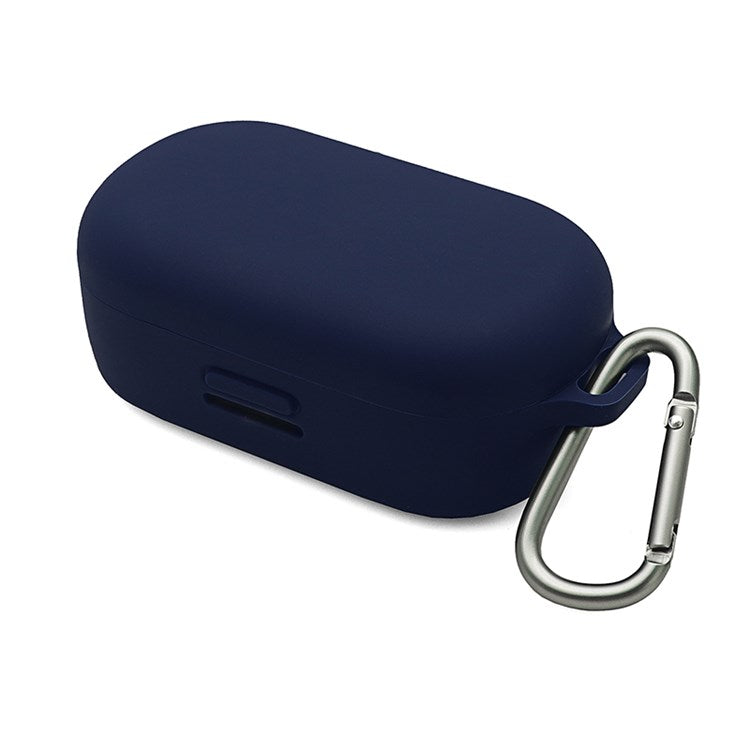 For Bose QuietComfort Earbuds Silicone Cover Bluetooth TWS Earphone Protective Sleeve Case with Anti-lost Buckle - Dark Blue