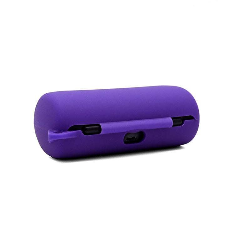 For Bose SoundSport Free TWS Bluetooth Earphone Silicone Case Anti-drop Protective Cover with Anti-lost Buckle - Purple