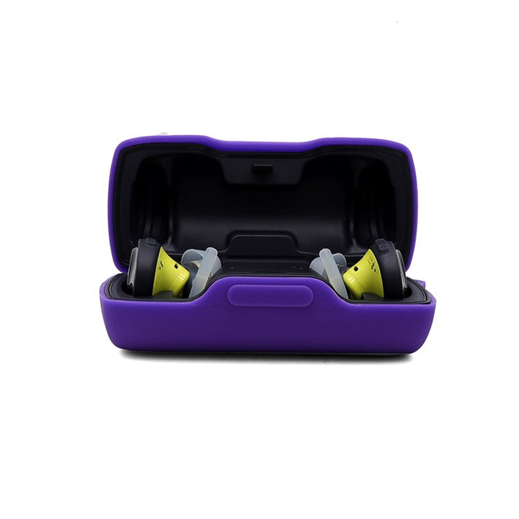 For Bose SoundSport Free TWS Bluetooth Earphone Silicone Case Anti-drop Protective Cover with Anti-lost Buckle - Purple