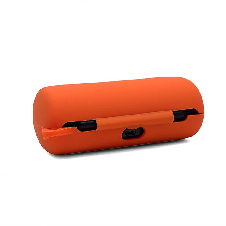 For Bose SoundSport Free TWS Bluetooth Earphone Silicone Case Anti-drop Protective Cover with Anti-lost Buckle - Orange