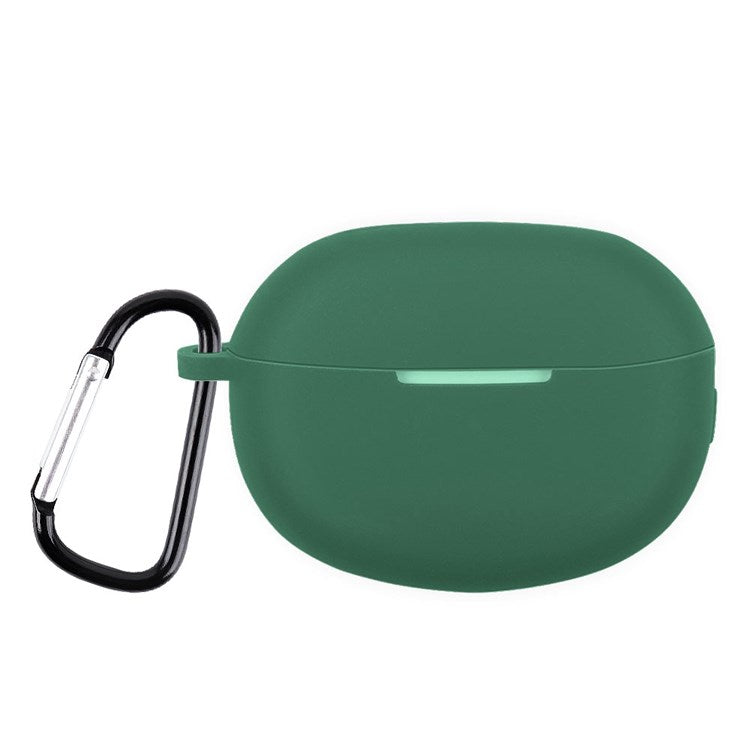 For Realme Buds Air 3 Soft Silicone Shockproof Anti-fall Bluetooth Earphone Protective Case Shell with Buckle - Green