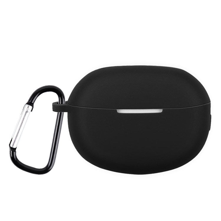 For Realme Buds Air 3 Soft Silicone Shockproof Anti-fall Bluetooth Earphone Protective Case Shell with Buckle - Black