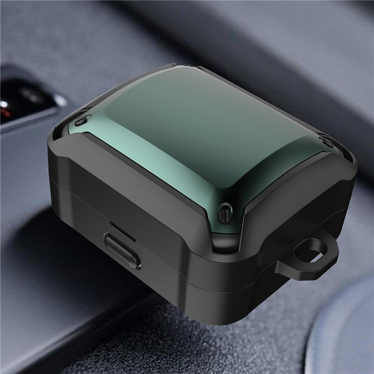 For Sony LinkBuds WF-L900 Protective Case Shockproof Earphone Shell Cover with Hook - Black/Green