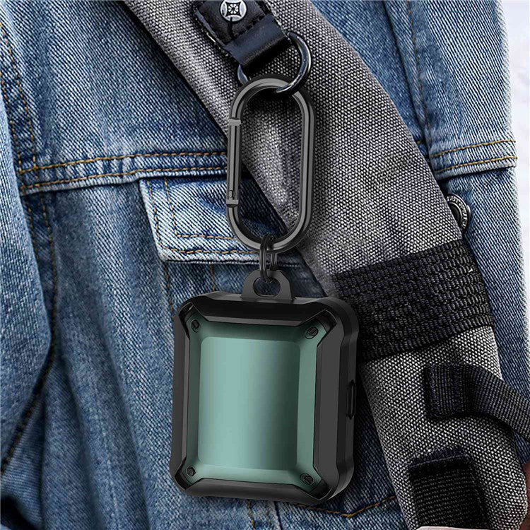 For Sony LinkBuds WF-L900 Protective Case Shockproof Earphone Shell Cover with Hook - Black/Blue