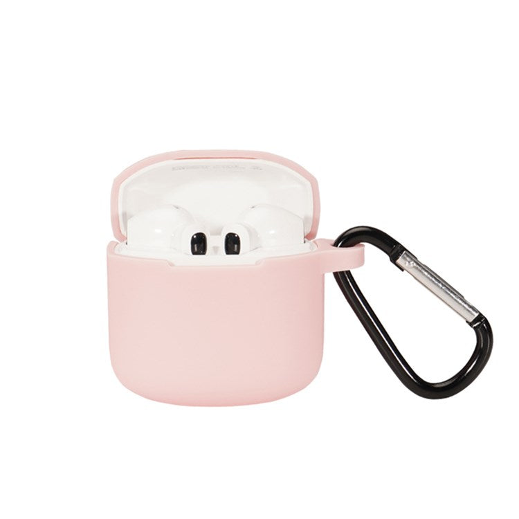 For Edifier LolliPods Mini TWS Bluetooth Earphone Silicone Cover Drop-proof Case with Anti-lost Buckle - Pink