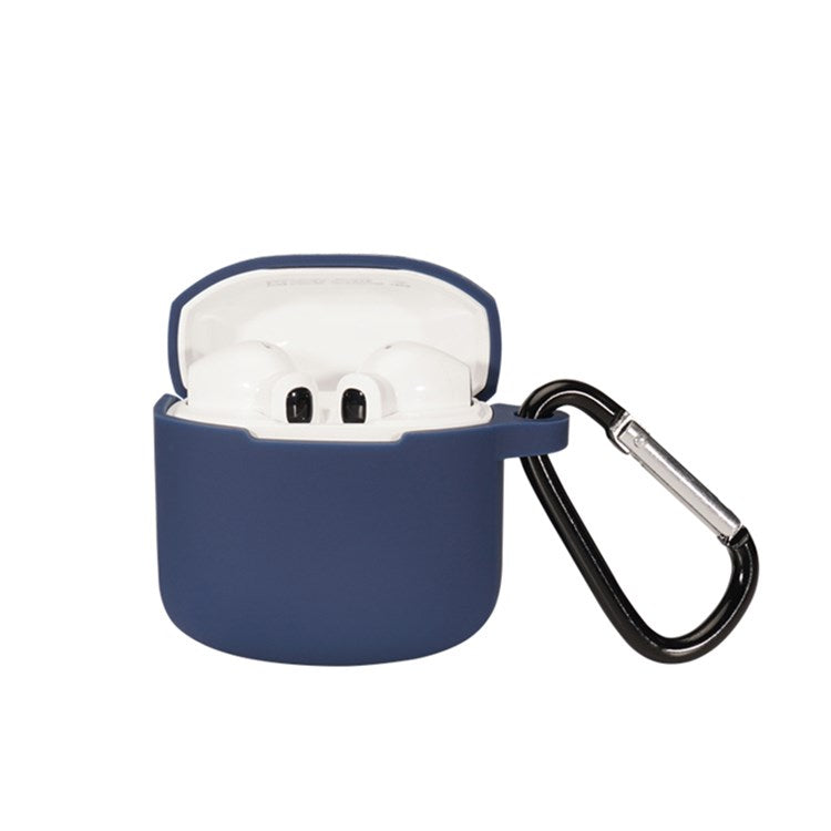 For Edifier LolliPods Mini TWS Bluetooth Earphone Silicone Cover Drop-proof Case with Anti-lost Buckle - Midnight Blue