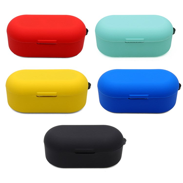 Earphone Case for TOZO T10, Bluetooth Earbuds Silicone Cover Charging Box Shell Protector with Anti-loss Buckle - Black