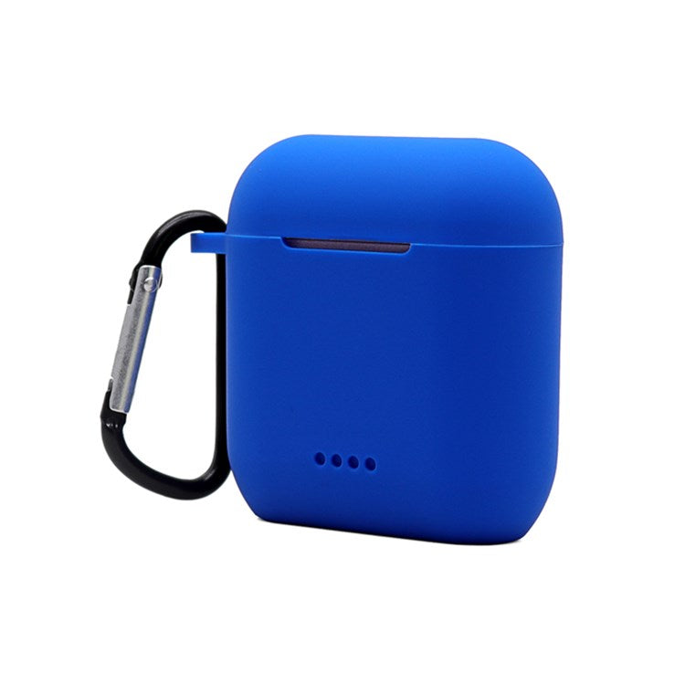 Bluetooth Earphone Protective Case for TOZO T6, Soft Silicone Charging Box Anti-drop Cover Shell with Anti-loss Buckle - Blue