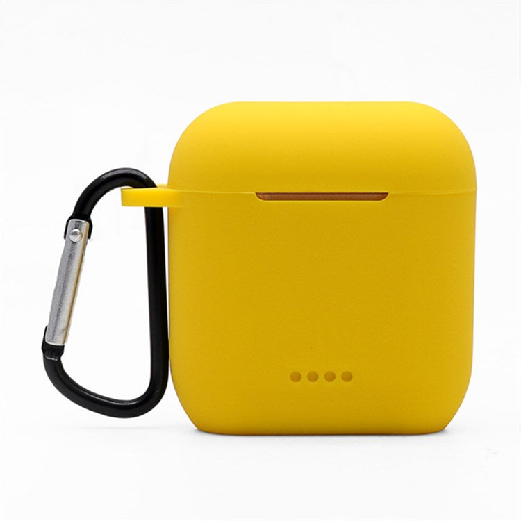 Bluetooth Earphone Protective Case for TOZO T6, Soft Silicone Charging Box Anti-drop Cover Shell with Anti-loss Buckle - Yellow