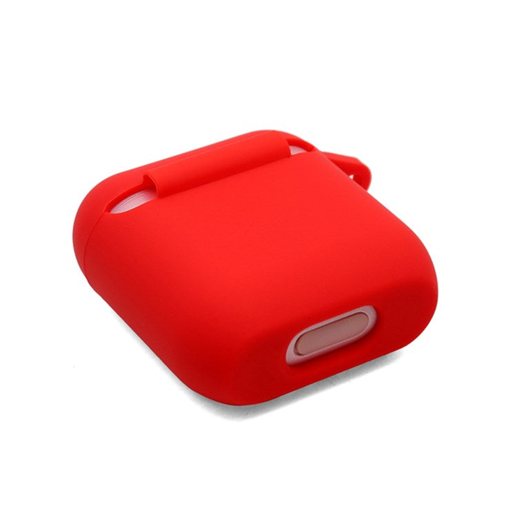 Bluetooth Earphone Protective Case for TOZO T6, Soft Silicone Charging Box Anti-drop Cover Shell with Anti-loss Buckle - Red