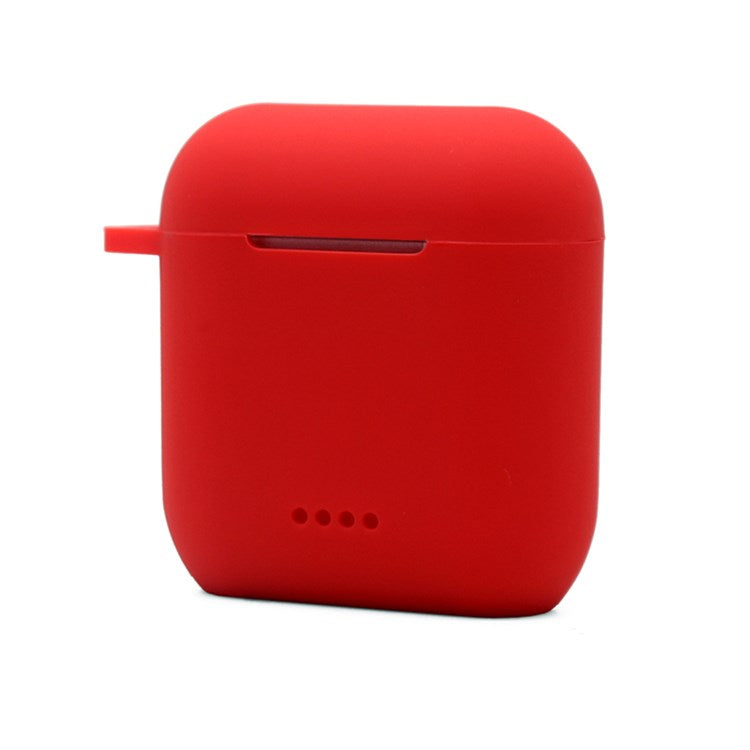 Bluetooth Earphone Protective Case for TOZO T6, Soft Silicone Charging Box Anti-drop Cover Shell with Anti-loss Buckle - Red
