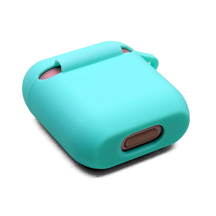 Bluetooth Earphone Protective Case for TOZO T6, Soft Silicone Charging Box Anti-drop Cover Shell with Anti-loss Buckle - Green