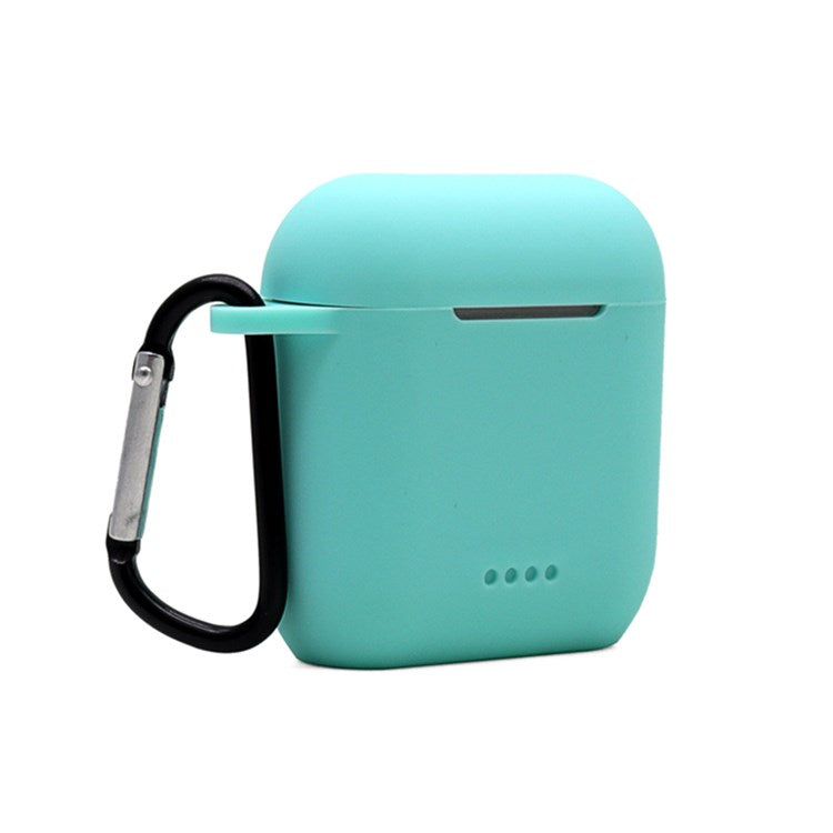 Bluetooth Earphone Protective Case for TOZO T6, Soft Silicone Charging Box Anti-drop Cover Shell with Anti-loss Buckle - Green