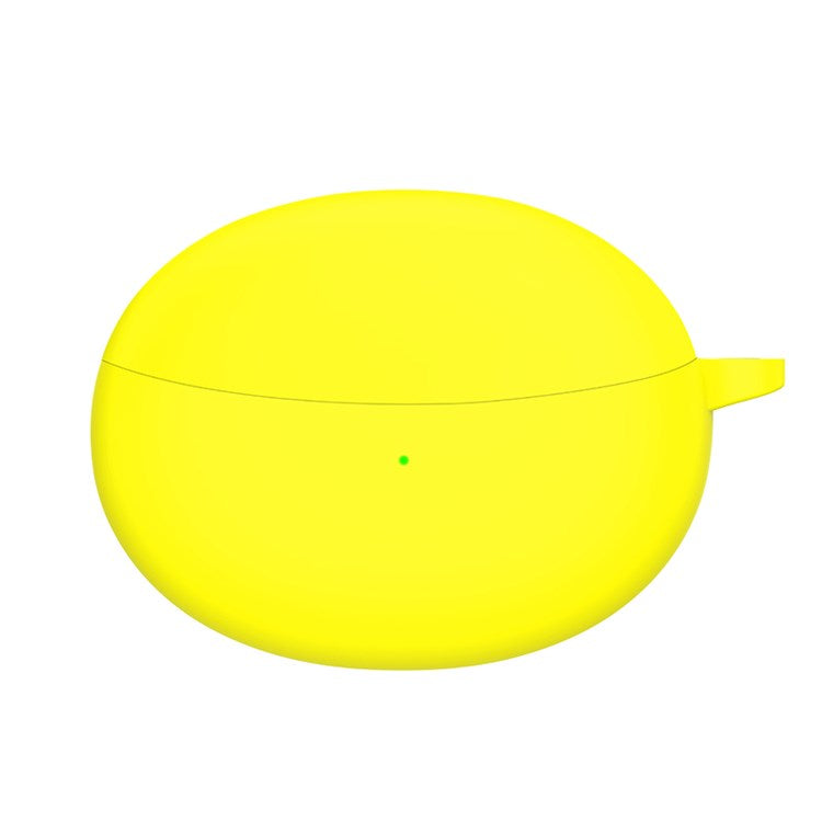 For OPPO Enco Air2 Pro Earbuds Silicone Case Earphone Organizer Protective Skin Sleeve with Carabiner - Yellow