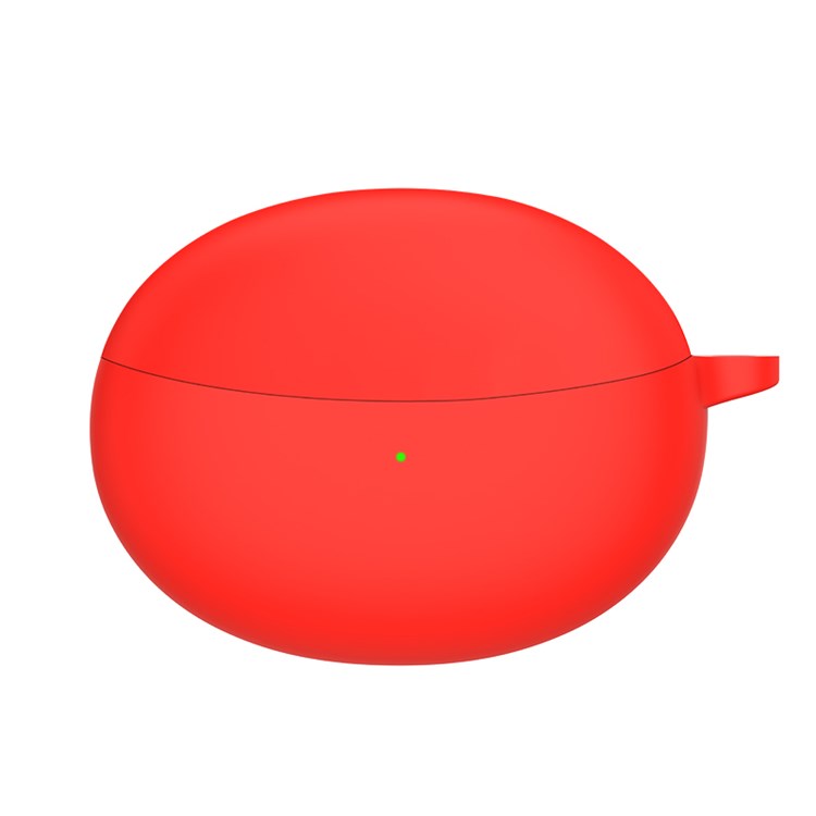 For OPPO Enco Air2 Pro Earbuds Silicone Case Earphone Organizer Protective Skin Sleeve with Carabiner - Red