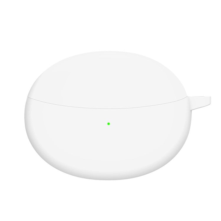 For OPPO Enco Air2 Pro Earbuds Silicone Case Earphone Organizer Protective Skin Sleeve with Carabiner - White