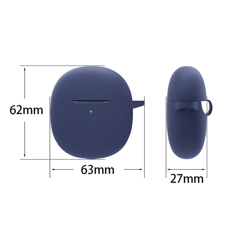 For vivo TWS Air Earphone Silicone Case Earbuds Charging Box Protective Cover with Hanging Buckle - Blackish Green