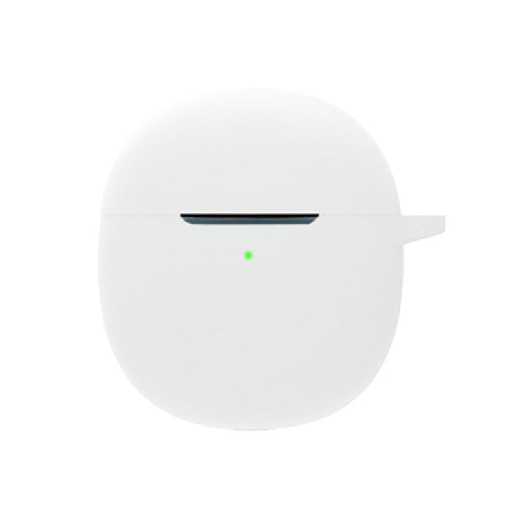 For vivo TWS Air Earphone Silicone Case Earbuds Charging Box Protective Cover with Hanging Buckle - White