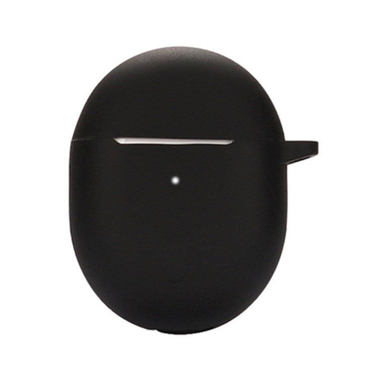 Dust-proof Earphone Silicone Case for Redmi Buds 4, Bluetooth Earbuds Charging Box Anti-scratch Cover with Hanging Buckle - Black