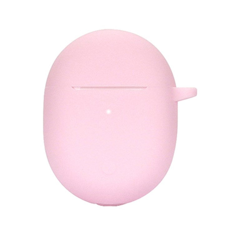 Dust-proof Earphone Silicone Case for Redmi Buds 4, Bluetooth Earbuds Charging Box Anti-scratch Cover with Hanging Buckle - Pink