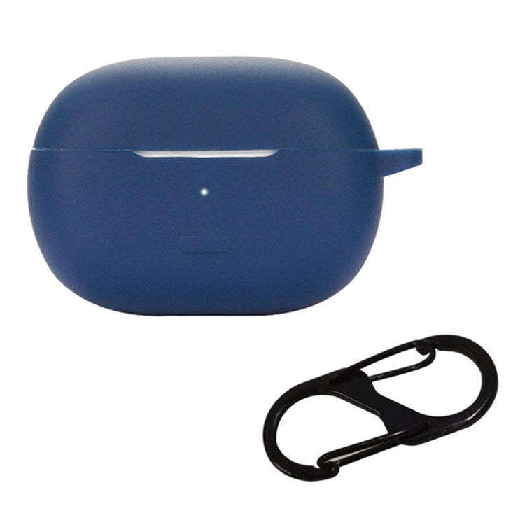 For Redmi Buds 4 Pro Earbuds Silicone Cover Bluetooth TWS Earphone Protective Sleeve Case with Anti-lost Buckle - Dark Blue