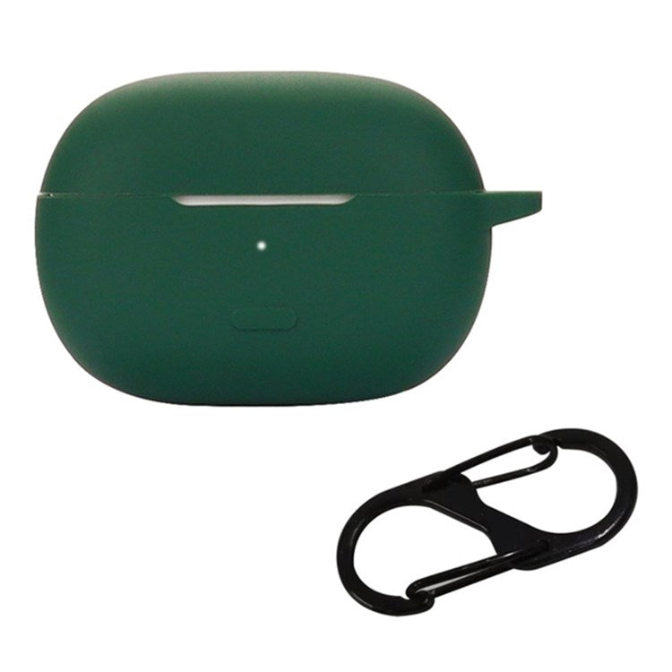 For Redmi Buds 4 Pro Earbuds Silicone Cover Bluetooth TWS Earphone Protective Sleeve Case with Anti-lost Buckle - Blackish Green