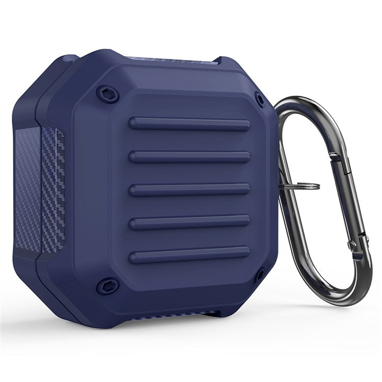 TPU + PC Anti-drop Earbuds Case Protector for Samsung Galaxy Buds2/Buds Live/Buds Pro Shock-resistant Portable Earphone Charging Case Cover with Buckle - Blue