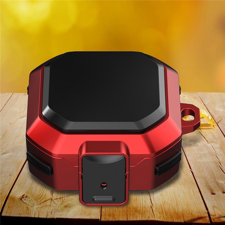 For Samsung Galaxy Buds2/Buds Live/Buds Pro Protective Case TPU + PC Earbuds Case Protector Shockproof Portable Earphone Charging Case Cover with Buckle/Closure - Red / Black